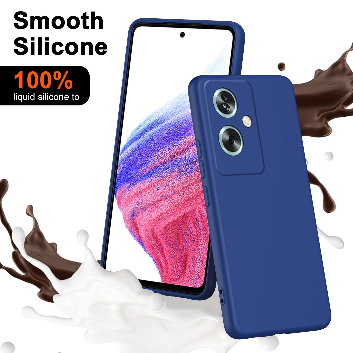 For Oppo A79 5G / A2 5G Case 2.2mm Rubberized TPU Protective Phone Cover For Oppo A79 5G / A2 5G Case 2.2mm Rubberized TPU Protective Phone Cover